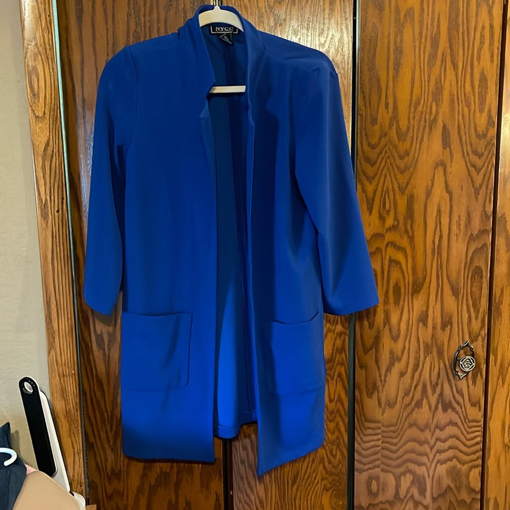 Medium Royal Blue 3/4 sleeve suit jacket